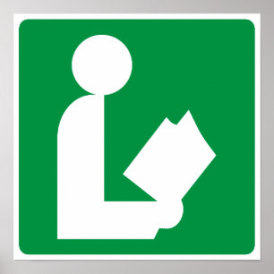 Bibliotek motorvägsskylt poster