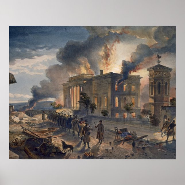 Bibliotek och Vindens tempel, tallrik från Poster (Framsidan)