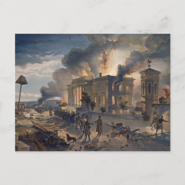 Bibliotek och Vindens tempel, tallrik från Vykort (Framsida)