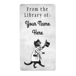 Bibliotek om etiketter för Top hat-katten, Etching Fraktsedel