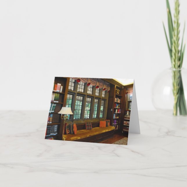 Bibliotek på slottet tack kort (Framsida)