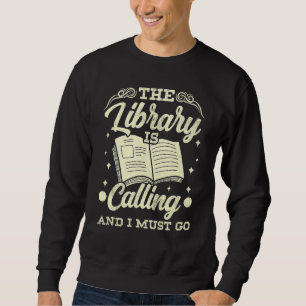 Bibliotek ringer och jag måste gå bra Student Lång Ärmad Tröja