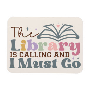 Bibliotek ringer och jag måste gå magnet