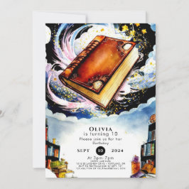 Bibliotek Roligt Boho Storybook Birthday Inbjudningar