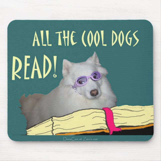 Bibliotek - Samoyed - kalla hundar läste läs-och Musmatta (Framsidan)