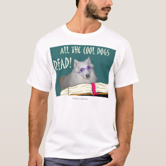 Bibliotek - Samoyed - kalla hundar läste läs-och T-shirt