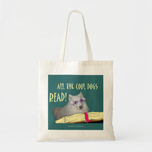 Bibliotek - Samoyed - kalla hundar läste läs-och Tygkasse