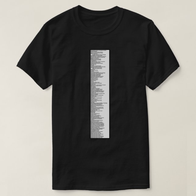 Bibliotek Sign Dewey Decimal System by Tens White T Shirt (Design framsida)