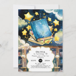 Bibliotek Simple Magic Storybook Birthday Inbjudningar