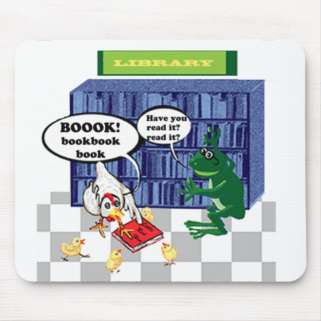 Bibliotek skämt musmatta (Framsidan)