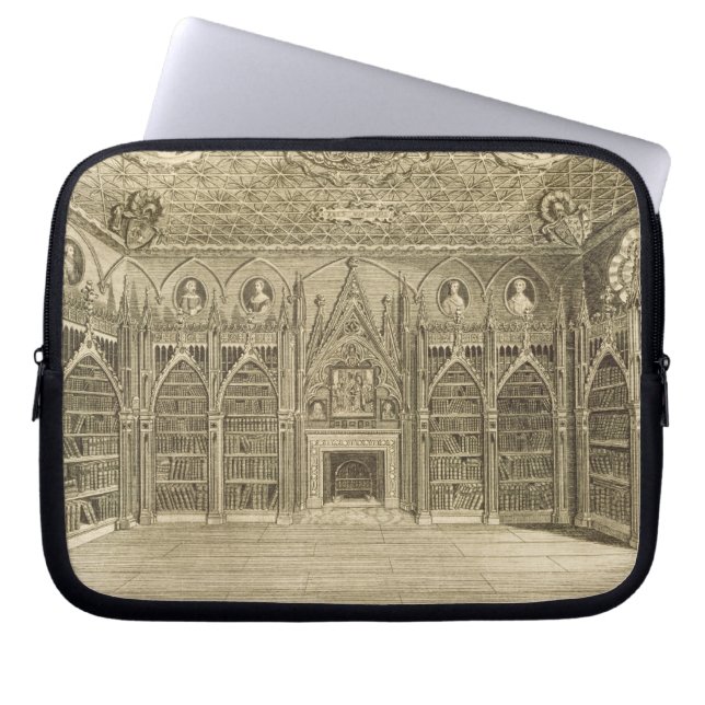 Bibliotek som inristas av Godfrey, från Laptop Sleeve (Framsidan)