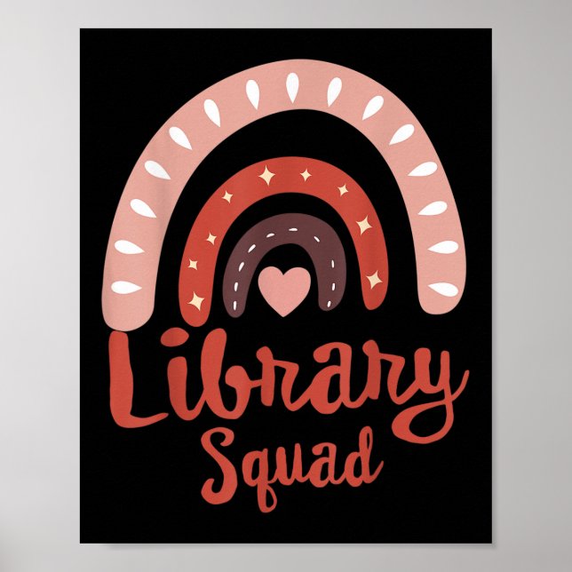 Bibliotek Squad School Squad Librarian Bookworm Bo Poster (Framsidan)