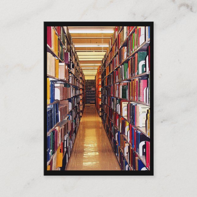 Bibliotek Stacks ATC Visitkort (Framsida)