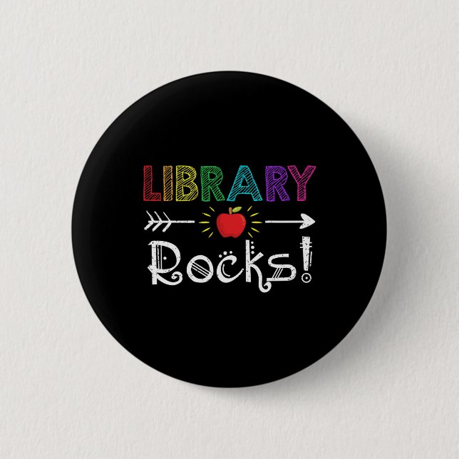 Bibliotek Sten Lärare Student Roligt Back to schoo Knapp (Framsida)