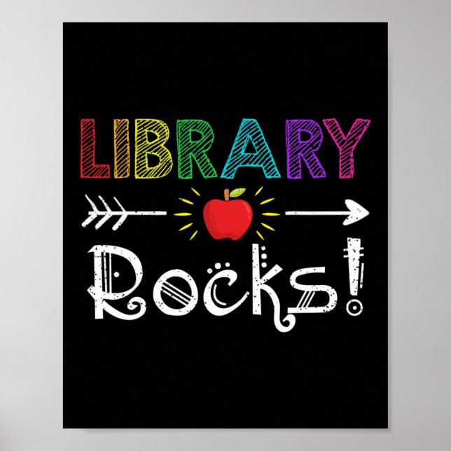 Bibliotek Sten Lärare Student Roligt Back to schoo Poster (Framsidan)