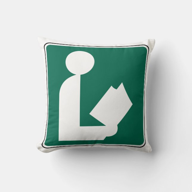 Bibliotek-symbol, vägskylt kudde (Framsida)
