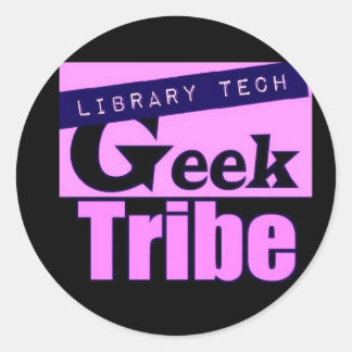 Bibliotek Tech Geek Tribe Runt Klistermärke