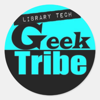 Bibliotek Tech Geek Tribe Runt Klistermärke