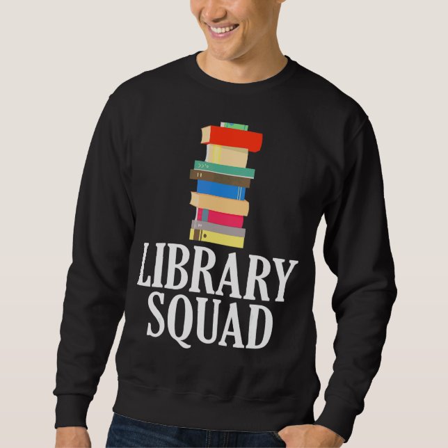 Bibliotek-torget för biblioteksbesättning som läse lång ärmad tröja (Framsida)