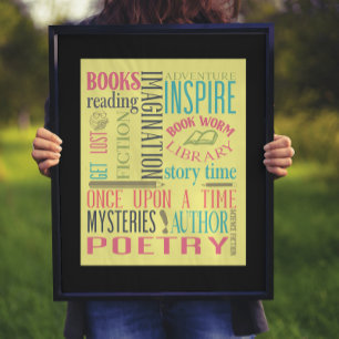 Bibliotek Tunnelbanan Art Poster