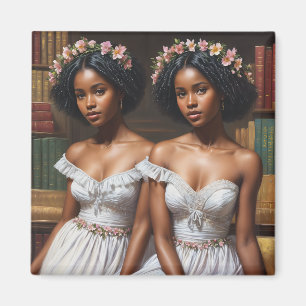 Bibliotek Twin Sisters Melanin Gemini Magnet