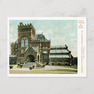 Bibliotek, University of Philadelphia 1907 Ålderdo Vykort