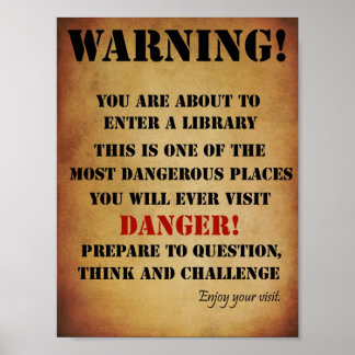 Bibliotek-varning Poster