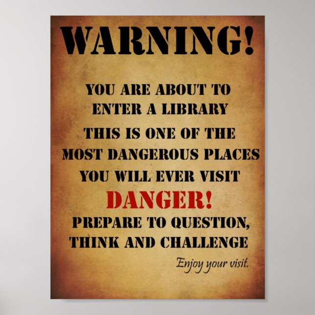 Bibliotek-varning Poster (Framsidan)