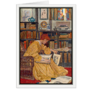 Bibliotek vid Elizabeth Shippen grönt Hälsningskort