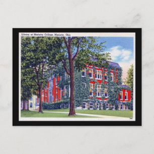 Bibliotek vid Marietta College, Ohio Vintage Vykort