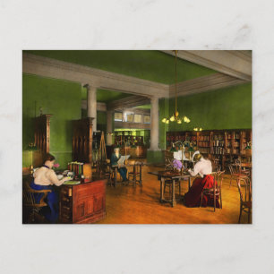 Bibliotek - Vuxens behandling 1900 Vykort