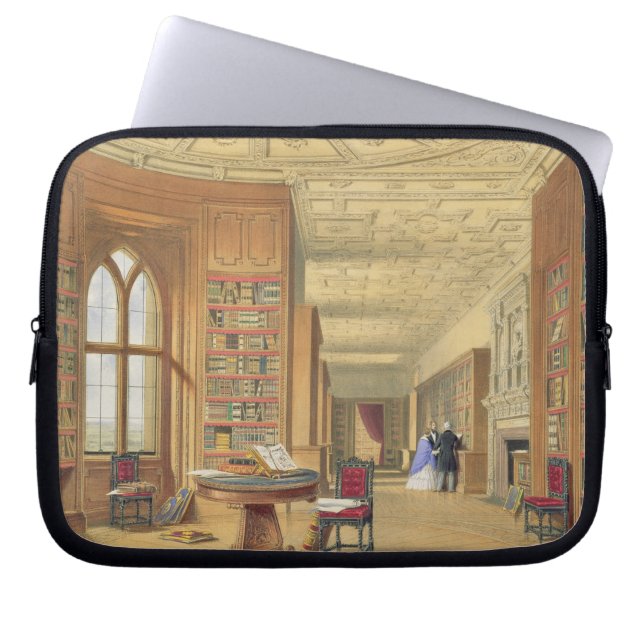Bibliotek, Windsor slott, 1838 (färglithoen) Laptop Fodral (Framsidan)