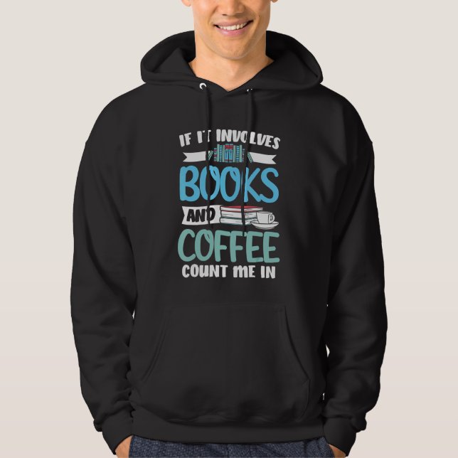 Bibliotekare om det handlar om Bokar och kaffe Bib Hoodie (Framsida)