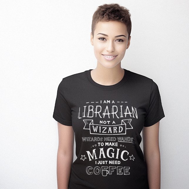 Bibliotekarguide Coffee Clever Funny T Shirt (Librarian Wizard Coffee Clever Funny T-Shirt)