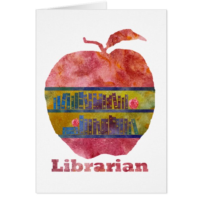Bibliotekarie Apple Hälsningskort (Framsidan)