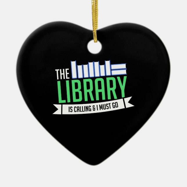 Bibliotekarie Bibliotek Böcker Gåva Julgransprydnad Keramik (Framsidan)