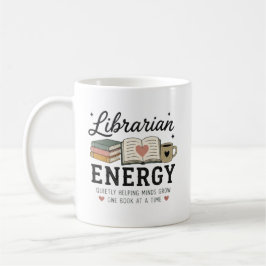 Bibliotekarie Energi Tyst Hjälper Sinnen Växa Kaffemugg