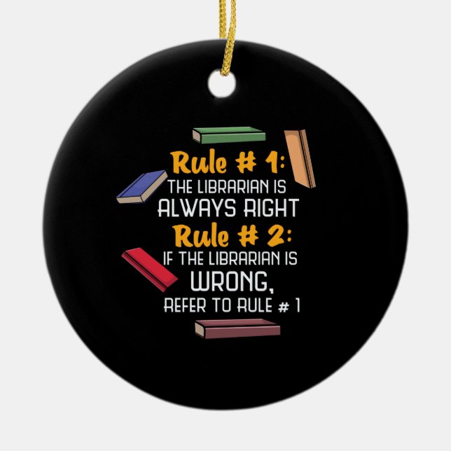 bibliotekarie julgransprydnad keramik (Framsidan)