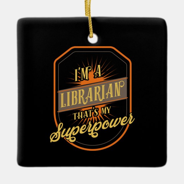 bibliotekarie julgransprydnad keramik (Framsida)