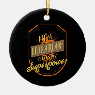 bibliotekarie julgransprydnad keramik
