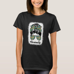 Bibliotekarie Liv Rölig Frisyr Leopard Bok Tillbak T Shirt