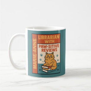Bibliotekarie med positiv kritik Katt- och bokälsk Kaffemugg