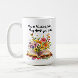 Bibliotekarie och böcker kaffemugg