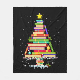 Bibliotekarien bok julgran god jul fleecefilt