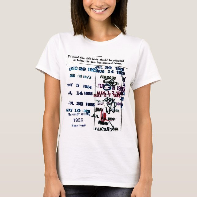 Bibliotekarien för T-tröja för bibliotekfrimärket T Shirt (Framsida)