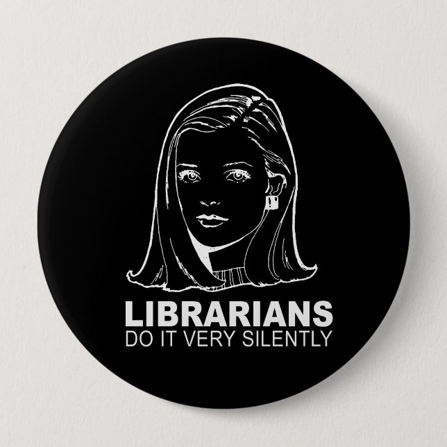 bibliotekarier gör det mycket tyst knapp (Framsida)