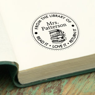 Bibliotekarier Läs Det Älska Det Returnera Det Per Självfärgande Stämpel