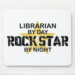 Bibliotekarierockstjärna vid natt musmatta