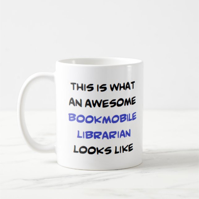 Bibliotekarisk bokmobil, fantastisk kaffemugg (Vänster)