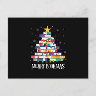 Bibliotekariska Bok Älskare Bokar Julgran Merry Bo Vykort